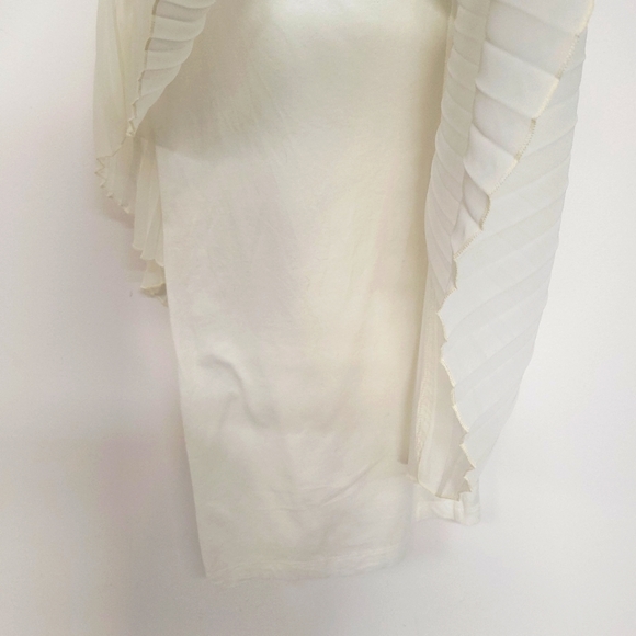 Bodycon Dress with Pleated One Shoulder, off white color. Size small - Picture 5 of 12